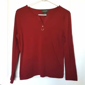 Lauren Ralph Lauren Tops - Lauren Ralph Lauren Basic Red Tee Lauren Ralph Lauren Tops - Lauren Ralph Lauren Basic Red Tee